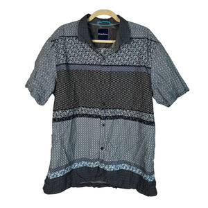 Tommy Bahama Men's XL Silk Button Front Polo Short Short Sleeves Collar Gray EUC